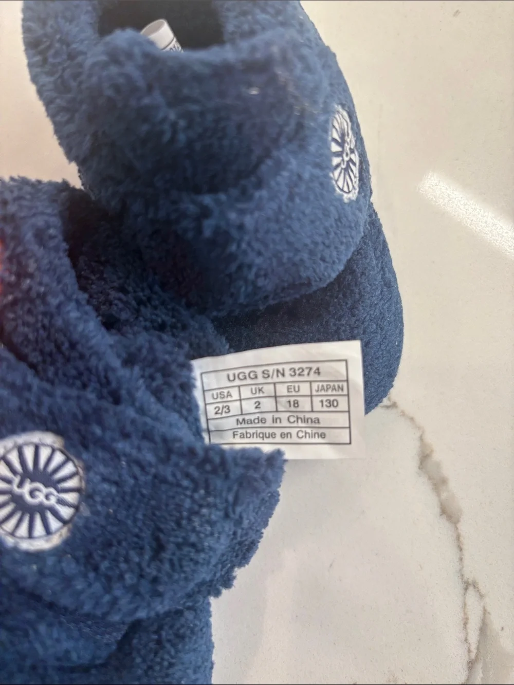 UGG Plush Navy Baby Walker Booties for Newborns
